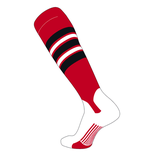 TCK Elite Baseball Knee High Stirrup Socks (F 5in) Red Black White (M)