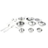 Set of 16pcs Metal Kitchen Cookware Kits Cook Role Play