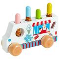 Original Toy Company Solid Hardwood Pop-Up Ice Cream Truck Toy Peg Treats 425530