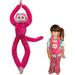 EcoBuddiez Tree Huggers - Pink Squirrel Monkey from Deluxebase. 28 inch Hanging Stuffed Animals made from Recycled Plastic Bottles. Eco-friendly cuddly plush toy and perfect cuddly gift for kids.