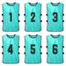 Carevas 6 PCS Adults Soccer Pinnies Quick Drying Football Team Jerseys Youth Sports Scrimmage Soccer Team Training Numbered Bibs Practice Sports Vest