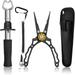 Fishing Pliers Fishing Gear Fish Control Multi-purpose Fishing Pliers Firm Lip Grabber Stainless Steel and Anti-corrosion Coating Fishing Accessories Sheath Storage Fishing Gifts for Men