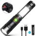 Worallymy LED Outdoor Highlight Flashlight Button Switch Strong Flashlight USB Charging Spotlight Flashlight with LED Waterproof Four Gears for Outdoor