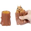 Windfall Squeeze Squirrel Cup Children s Toy Evil Decompression Tree Stump Rubber Fidget Toy Cute Miniature Telescopic Pen Holder Weird Play Gift for Girlfriend Friends Adults Children