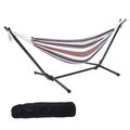 Hammock with Stand Brazilian Style Hammock Bed with 8.6ft Heavy Duty Steel Stand and Carrying Bag Portable Double Hammock for Patio Balcony Deck Indoor Outdoor Max Load 330lbs Easy Set Up K2223