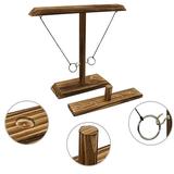 Ring Toss Games for Kids Adults Handheld Board Games with Shot Ladder Bundle Outdoor Indoor Handmade Wooden Ring Toss Hooks Fast-paced Interactive Game for Bars Home Drinking Games & Toys