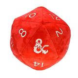 Jumbo Red and White D20 Novelty Dice Plush for Dungeons Dragons