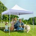 Outdoor Patio 10x10 ft EZ Instant Pop up Canopy Carport Folding Heavy Duty Height Adjustable Shelter Canopy Shade Canopy Party Wedding Gazebo Tent with Wheeled Storage Bag