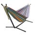 Brazilian Double Hammock with Stand Blue Sand Purple Red Stripes