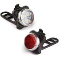 USB Rechargeable Bike Light Set Super Bright Front Headlight and Rear LED Bicycle Light 650mah Lithium Battery 4 Light Mode Options(2 USB cables and 4 Strap Included)