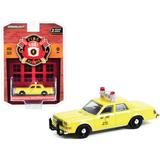 1982 Plymouth Gran Fury Yellow Detroit Fire Dept Battalion Chief #1 (Michigan) 1/64 Diecast Model Car by Greenlight