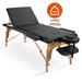 Naipo Massage Table Portable Massage Bed 84 Inchs Long Lash Spa Bed 3 Folding Wood Height Adjustable Maximum Weight 496LB Black