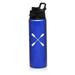 MIP Brand 25 oz Aluminum Sports Water Travel Bottle Crossed Paddles Rowing Kayak Canoe (Blue)