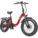 Narrak 48V500W13AH 20 Folding Step-Thru Fat Tire E-Bike Adult Electric Bicycle(Red)