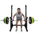 DZT1968 Multi-Function Barbell Rack 550LBS Capacity Dip Stand Home Gym Fitness Adjustable Squat Rack Weight Lifting Bench Press Dipping Station