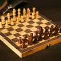 JLLOM Large 30X30Cm Vintage Wooden Chess Wood Board Hand Carved Crafted Folding Game