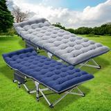 Docred Folding Camping Cots for Adults Portable Sleeping Cot Foldable Bed with Carry Bag & 2 Sided Cushions Heavy Duty Cot Bed Collapsible Camping Bed for Indoor & Outdoor Use 2Pack