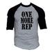 Men s One More Rep V283 Gray/Black Raglan Baseball T-Shirt 2X-Large