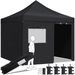 Yaheetech 10x10 ft Commercial Canopy with 4 Removable Sidewalls & Sandbags Black