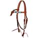 Horse Show Bridle Western Leather Headstall Beaded Overlay Knotted Browband 79RT05HB