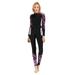 Women s Floral Print Wetsuit Zipper UPF 50+ Diving Suit Surfing Swimwear