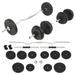 Anself Barbell and Dumbbell Set Weight Plates with Bars 66.1 lb for Strength Training Weightlifting Bodybuilding Fitness Home Gym