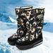 Herrnalise Winter Women s Snow Boots Platform Thick Plush Waterproof Motorcycle Boots Warm Mid-Calf Shoes Deals !