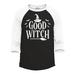 Shop4Ever Men s Good Witch Halloween Costumes Raglan Baseball Shirt X-Large Black/White