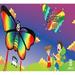 AGreatLife Kids Outdoor Activities Easy To Fly Giant Rainbow Butterfly Kite - 2 PACK