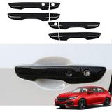 Xinrsheag ABS Material Door Handle CoverTrims Exterior Accessories with Smart Auto Lock Holes(Carbon Fiber) 8Pcs/Set for Honda 10th Civic(2016 2017 2018 2019 2020 2021)