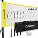 Patiassy 20 x 2.5 ft Portable Badminton Set for Backyard Adjustable Pole 4 Rackets Carrying Bag