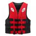 Universal Life Jacket for Adult Children Life vest Swimming Boating Surfing Sailing Swimming vest Oxford cloth waterproof Buoyancy Jacket with Survival Whistle Red