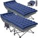 Docred 2-Pack Folding Camping Cots For Adultsï¼ŒHeavy Duty Cots For Sleeping Travel Military Portable Cots Bed with 2-Sided Mattress & Carrying Bag