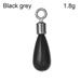 Sports Entertainment Casting Tear Drop Shot Fishing Tackle Quick Release Hook Connector Fall Sinker Line Sinkers Fishing Tungsten BLACK GREY 1.8G