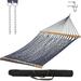 Castaway Living 13 ft. Double Navy Polyester Rope Hammock with Free Extension Chains Tree Hooks & Storage Bag