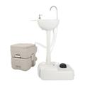 Fithood CHH-7701 1020T Portable Removable Outdoor Hand Sink with Portable Toilet