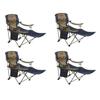 Kamp-Rite Folding Tailgating Camping Chair with Detachable Footrest (4 Pack)