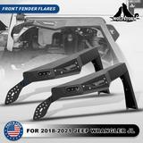 WOLFSTORM Front Fender Flares Fit for 2018-2021 Jeep Wrangler JL 4 Doors/2 Door LED DRL Lights and Sequential LED Turn Lights Jeep Wrangler JL/JLU Fender Flares Replacement Exterior Accessories