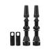 1 Set Aluminum Alloy Rubber 40mm Bike Tubeless Valve Stems with Valve Core Remover Tool Kit for Bicycle Black