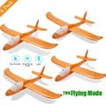 4 Pack Airplane Toy With LED Light 18.5 Throwing Foam Plane Toys For 5+ Year Old Boys Indoor Outdoor Game Toys 2 Flight Mode Glider Plane Flying Toy for Kids Gifts for 3 4 5 6 7 8 9 Years Old Boy