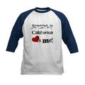 CafePress - Someone In California Kids Baseball Jersey - Kids Cotton Baseball Jersey 3/4 Sleeve Shirt