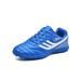 Woobling Children Lightweight Lace Up Sport Sneakers Ground Non Slip Round Toe Outdoor Fold-resistant Short Nails Soccer Cleats Blue Broken 8.5