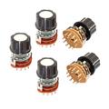 Unique Bargains 5pcs 2 Pole 6 Position Channel Selector Rotary Switch Potentiometer