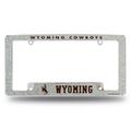 Rico Industries Wyoming College 12 x 6 Chrome All Over Automotive Bling License Plate Frame Design for Car/Truck/SUV