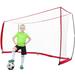 Qhomic Soccer Goal Net 12 x 6 ft Quickly Install Portable Soccer Goals for Kids/Adults with Carrying Bag for Backyard Games Practice Training Red