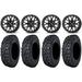 ITP Hurricane 14 Wheels Black 27 Klever X/T Tires Kawasaki Teryx Mule