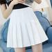 MRULIC skirts for women Waist Mini Skirt High Fashion Pleated Waist Women s Casual Slim Skirt Tennis Skirt White + XL