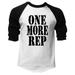 Men s One More Rep V283 White/Black Raglan Baseball T-shirt Small