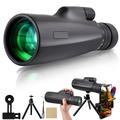 KKSQ 10-30X 50mm Monoculars Telescope with Phone Holder+Tripod Stand BAK4 Prism FMC Coated Lens for Bird Watching Camping Hiking Hunting