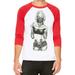 Unisex Marilyn Monroe Standing Bandana White/Red C5 3/4 Sleeve Baseball T-Shirt Large